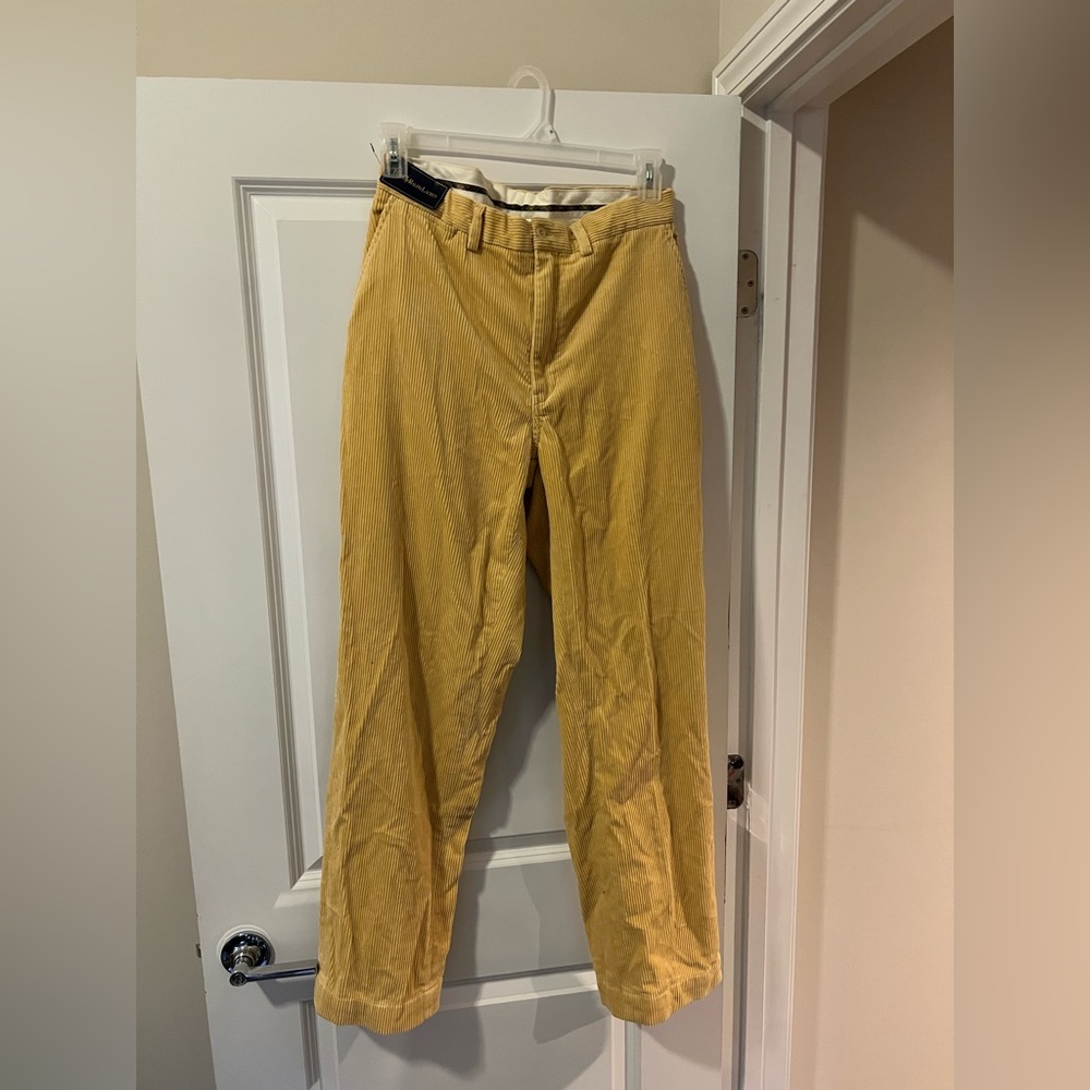 NWT Polo Ralph Lauren Yellow Corduroy Pants Classic Fit Size 33x32